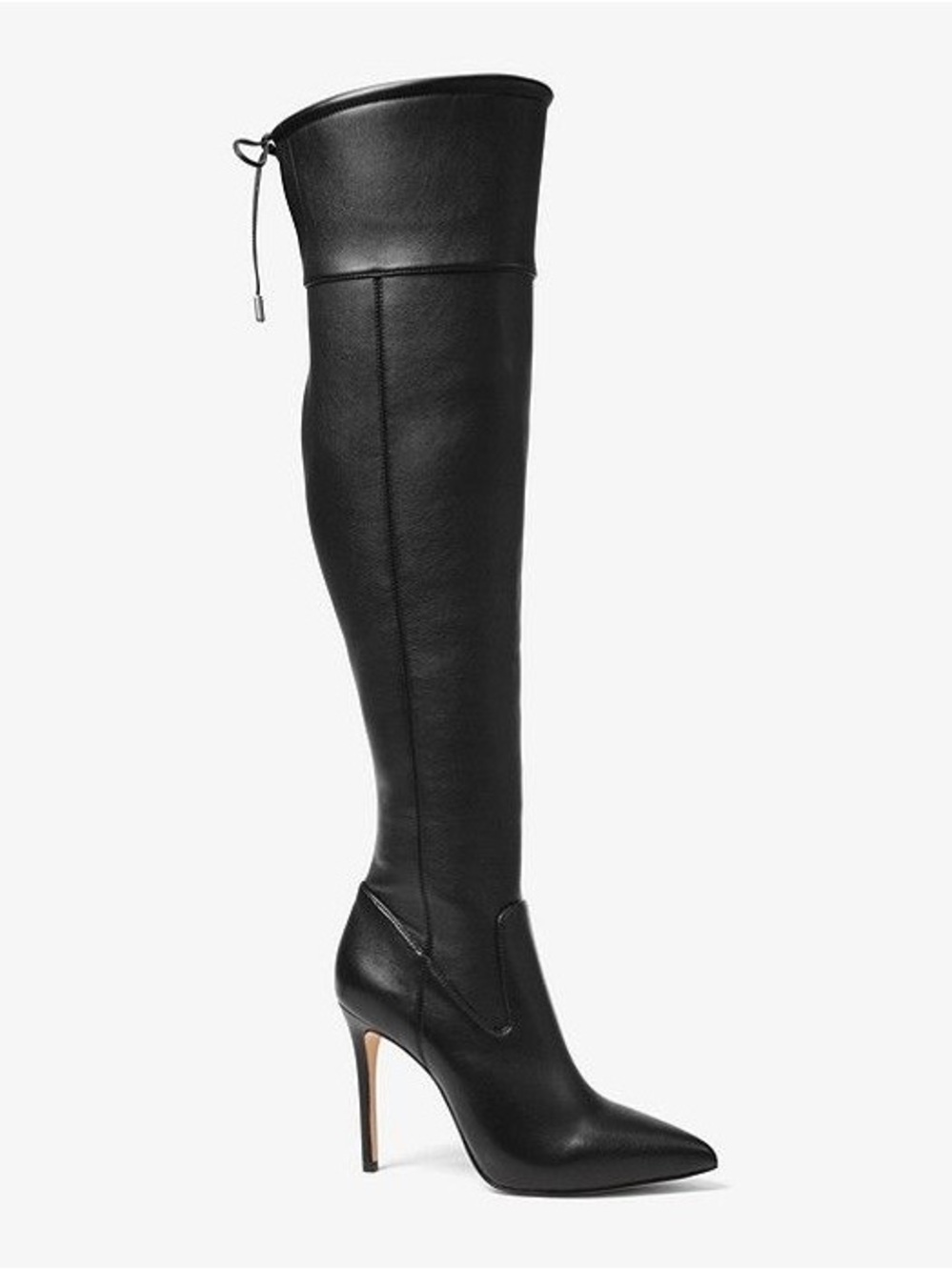 Michael Kors Jamie Over-the-Knee Black Stretch Leather Stiletto Boots